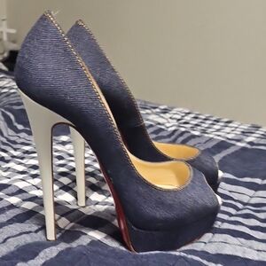 Authentic Christian Louboutin Heels 7 Denim